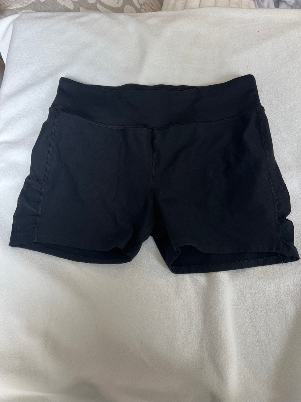 Lanston Sport Black High-Rise Performance Shorts